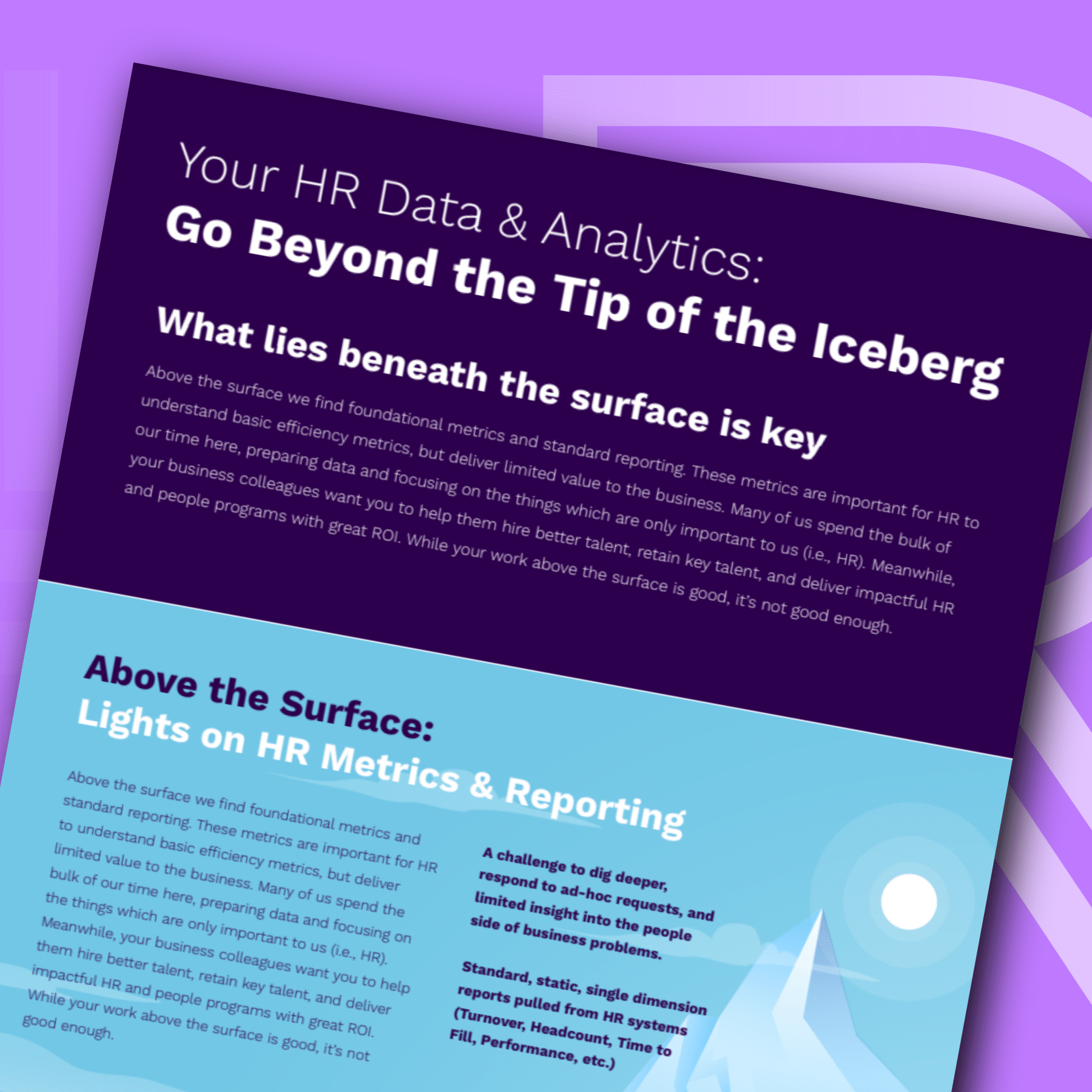 Your data and analytics: go beyond the tip of the iceberg infographic